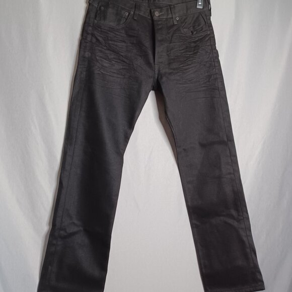 Men's Slim Straight Black Jeans - Picture 3 of 9